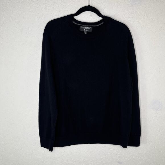 Banana Republic Italian Merino Yarn By Baruffa Mens Black Sweater Size XL Casual - Picture 1 of 8